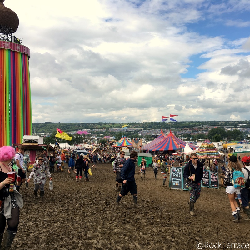 View of Glastonbury festival